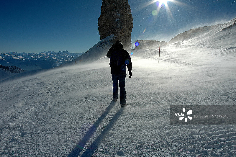 阿尔卑斯山的暴风雪图片素材