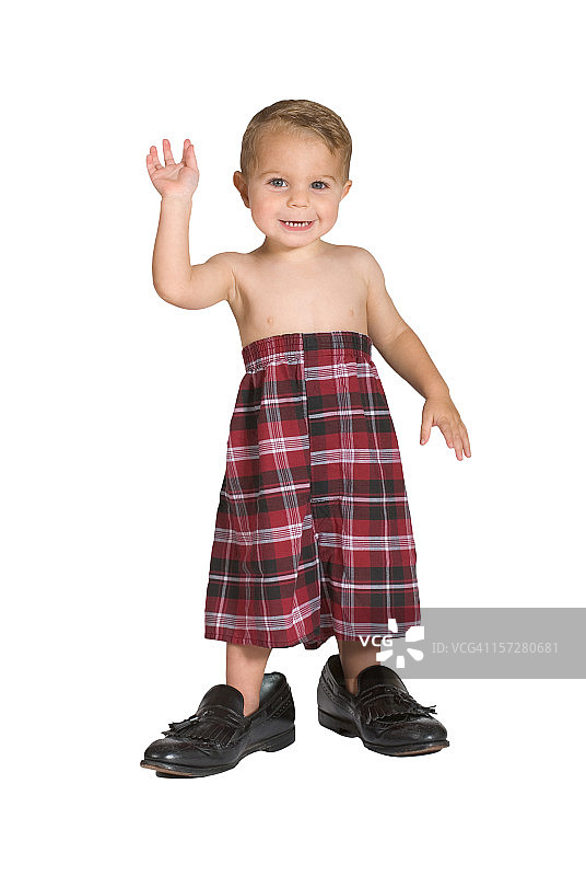 挥手的男婴拳击手图片素材