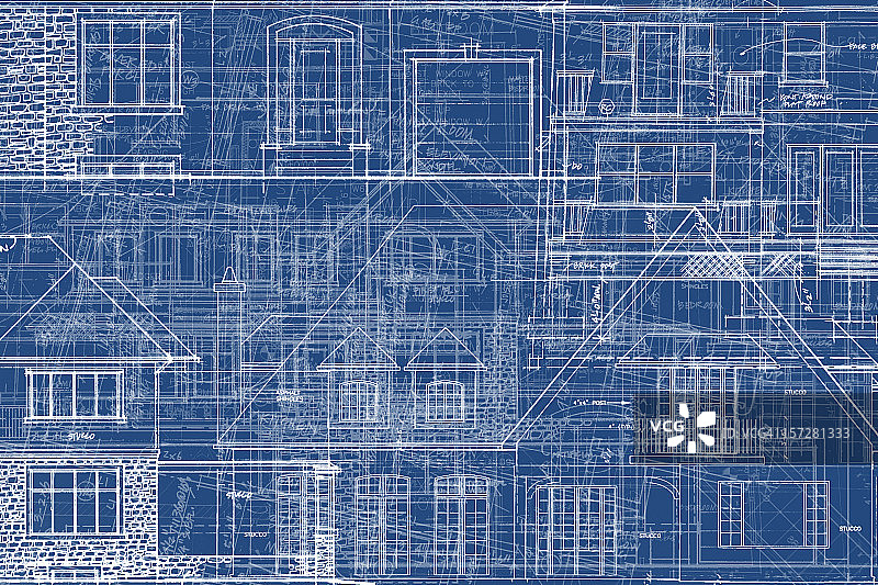线条混乱IX蓝色印花图片素材