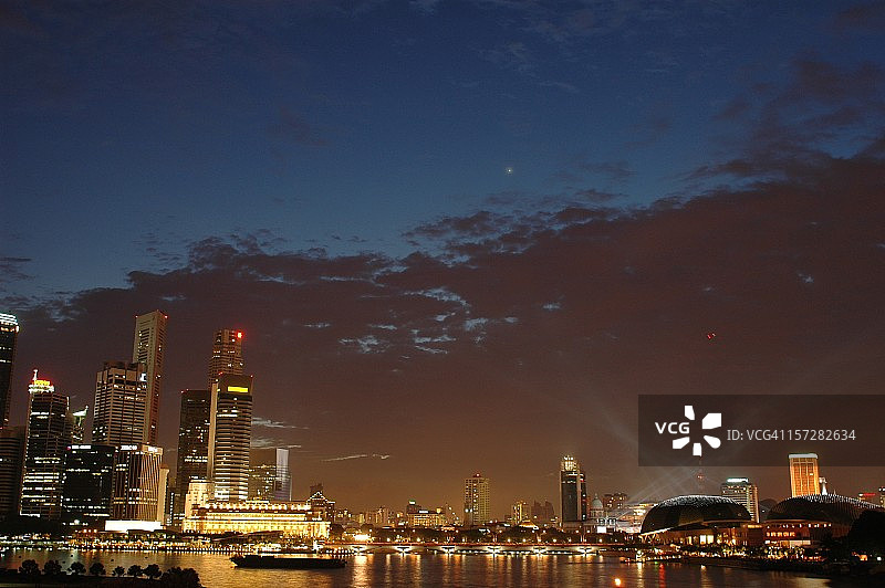 2005年新加坡中央商务区天际线（黄昏）图片素材