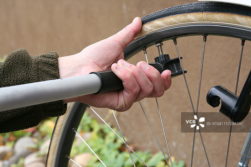 自行车轮胎气泵图片素材