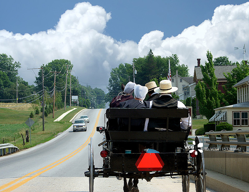 阿米什求爱马车图片素材