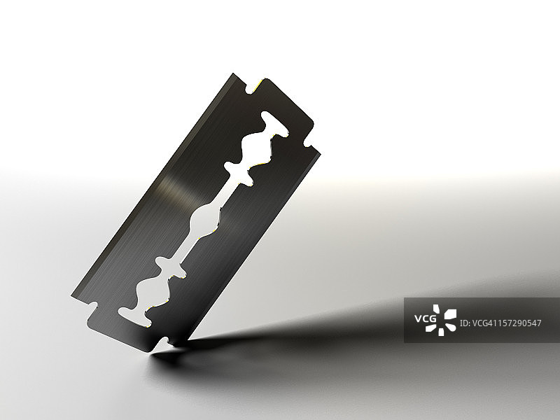 白色背景上的剃须刀片图片素材