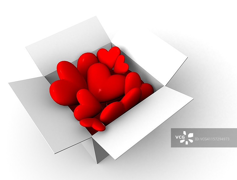 装满爱心的盒子图片素材