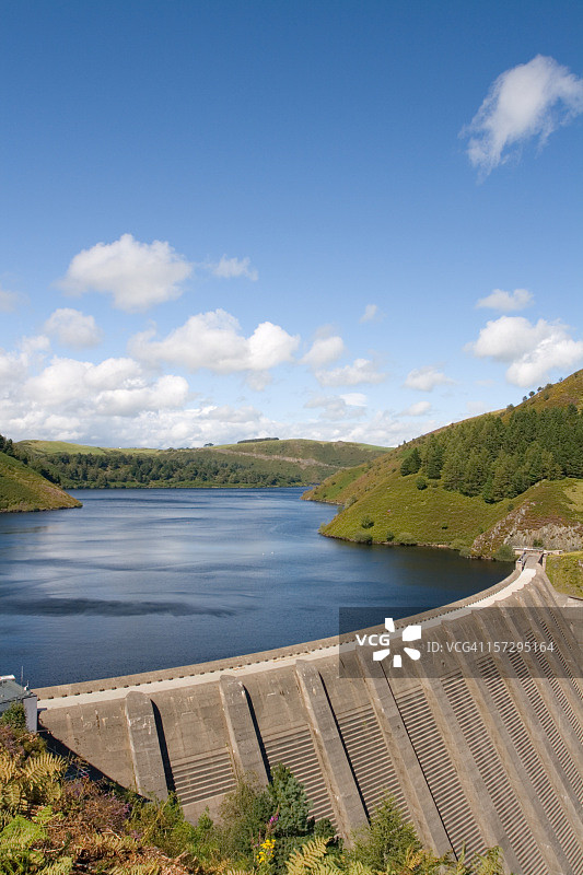 塞 Severn 河上的水库，威尔士图片素材