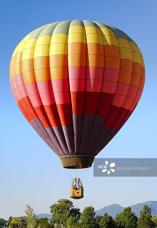 彩虹格子气球降落图片素材