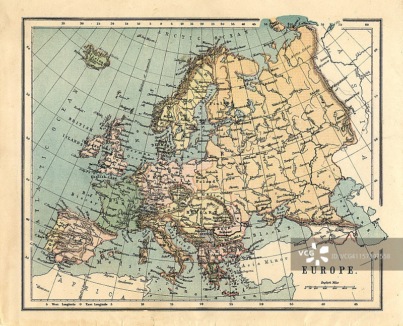 维多利亚时期欧洲地图图片素材