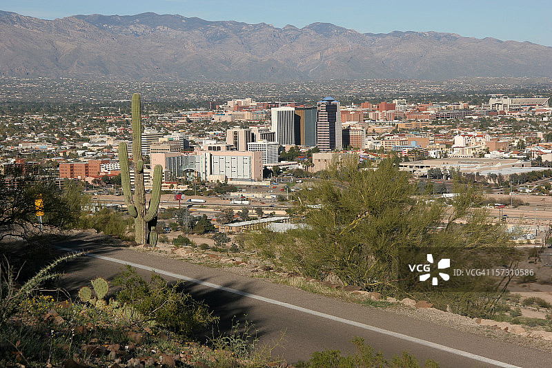 图森亚利桑那州傍晚天际线图片素材