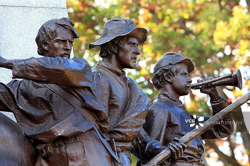 美国内战士兵雕像，葛底斯堡图片素材