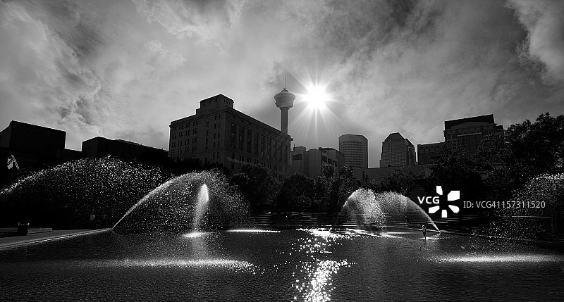 黑白风格的卡尔加里奥林匹克广场图片素材