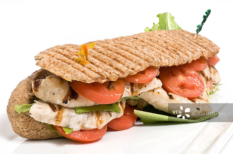 鸡肉帕尼尼图片素材