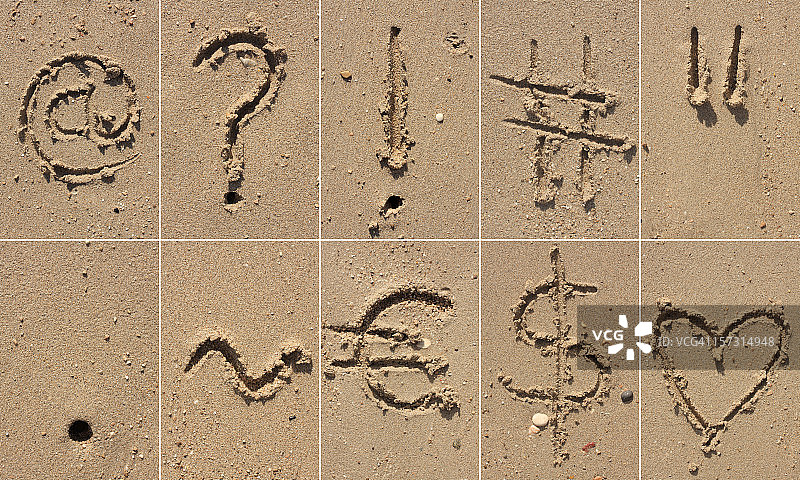 沙子字母XXXL图片素材