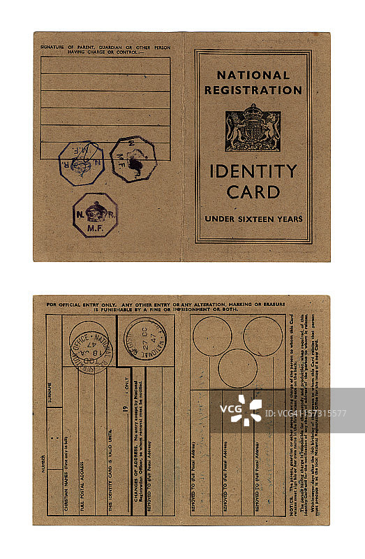 英国儿童的过期身份证图片素材