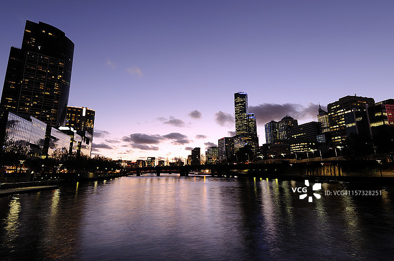 墨尔本雅拉河日落图片素材