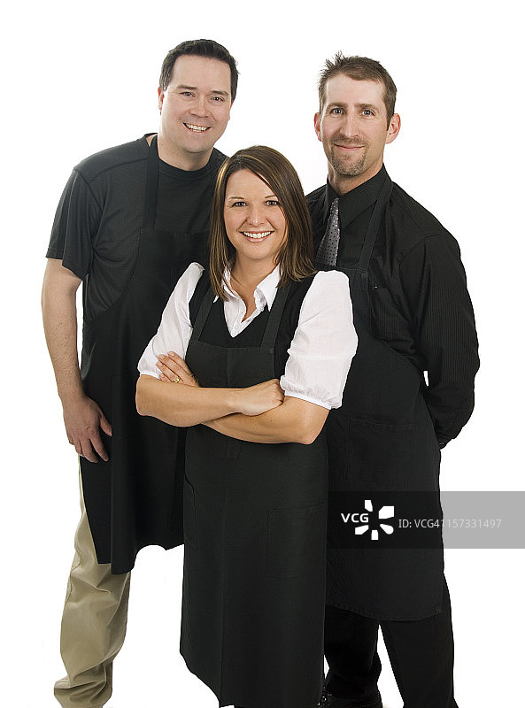 微笑的超市员工特写图片素材