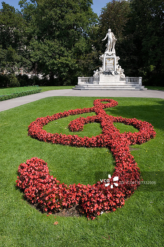 莫扎特和高音谱号图片素材