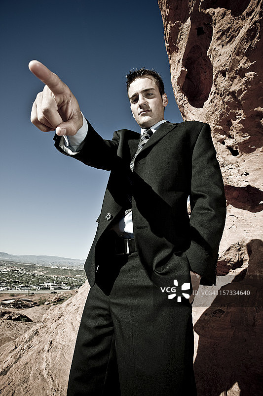 瞄准指挥的商人图片素材