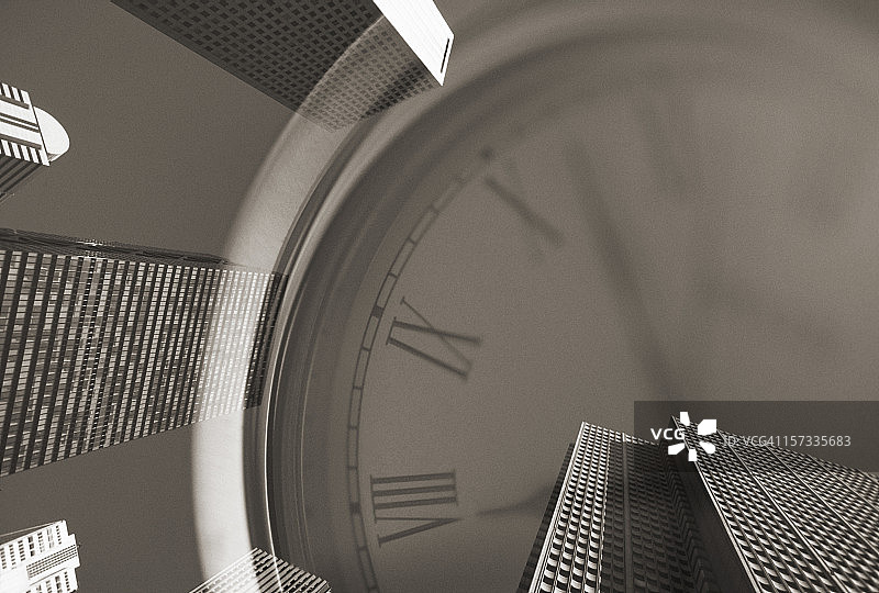 时钟和办公楼图片素材