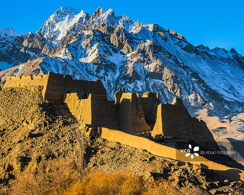 丝绸之路上的石头堡垒图片素材