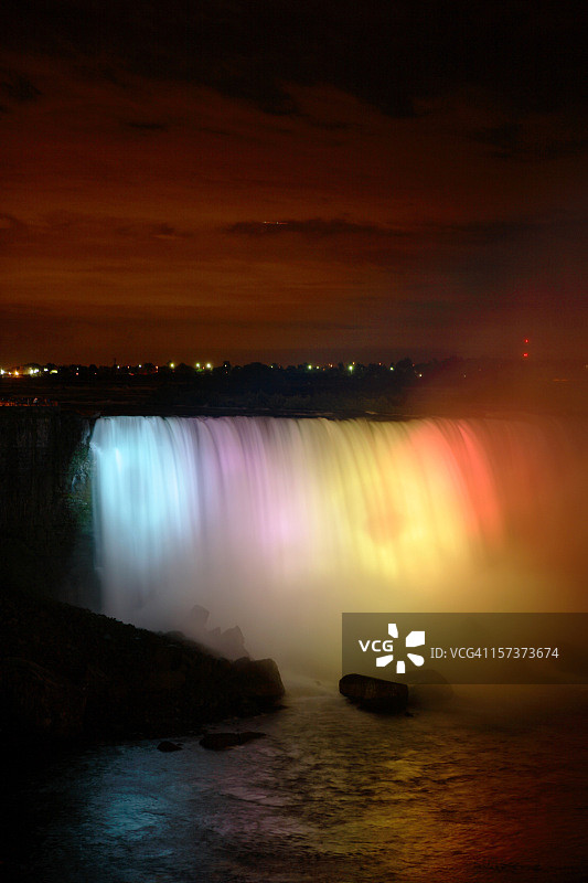 尼亚加拉瀑布夜景图片素材