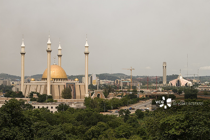 阿布贾的混合宗教城市图片素材