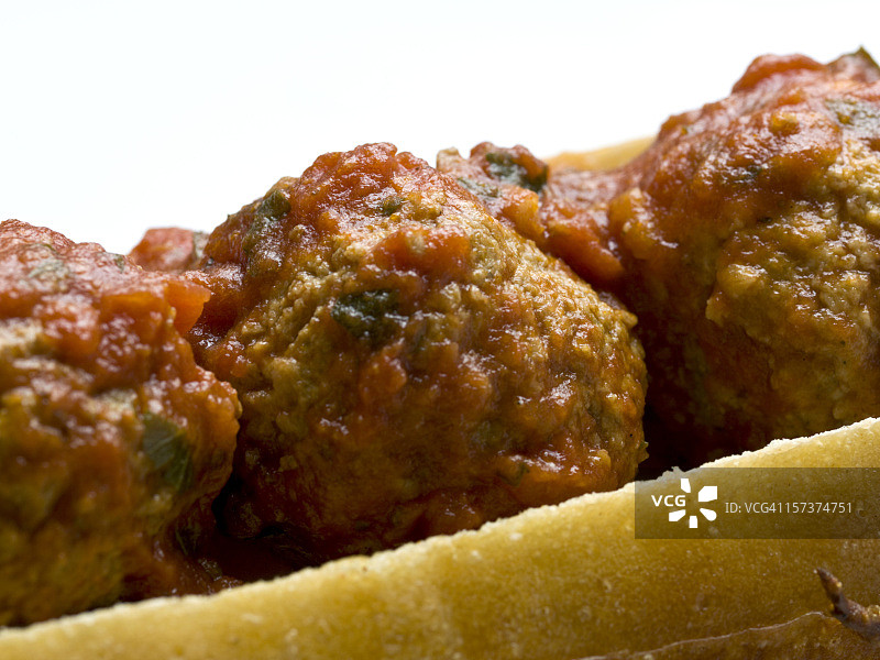 自制意大利肉丸三明治特写图片素材