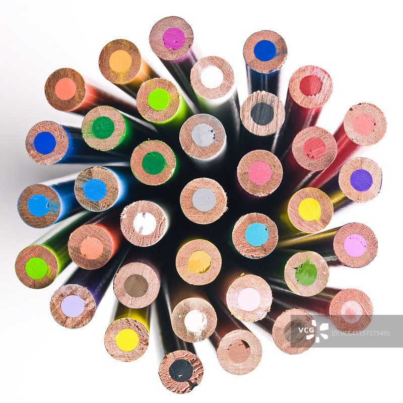 彩色铅笔俯视图图片素材