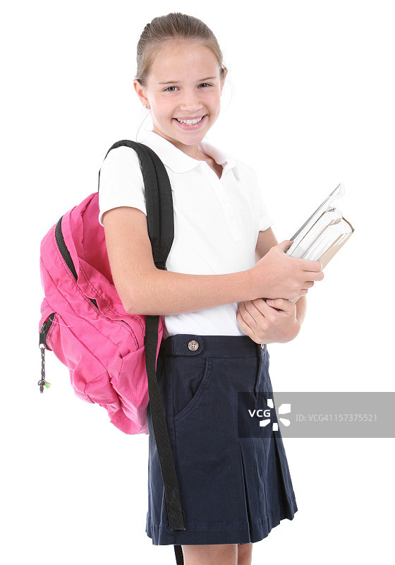 拿着书本的女学生图片素材