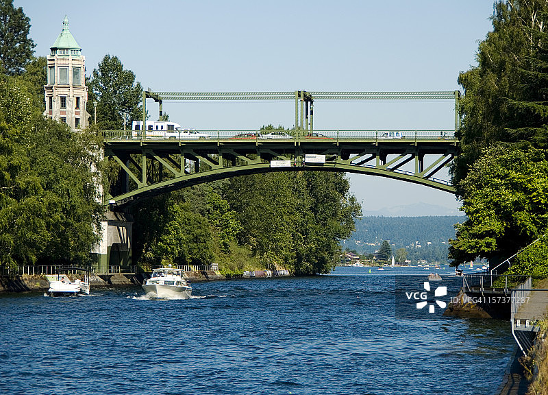 华盛顿州西雅图蒙特莱克桥图片素材