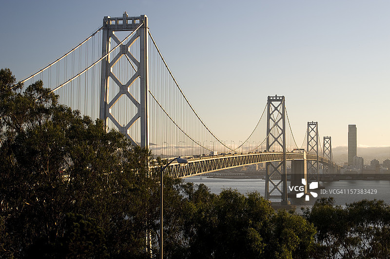 加利福尼亚州旧金山海湾大桥风光图片素材