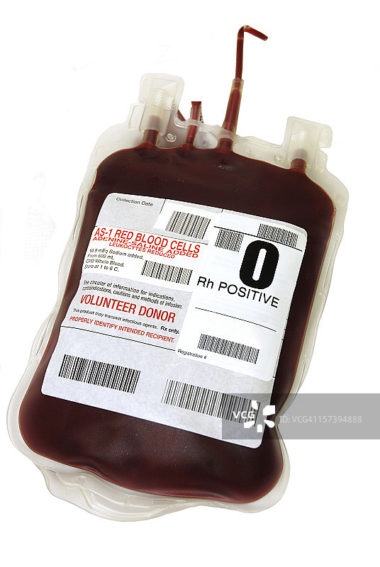 O型阳性浓缩红细胞血袋图片素材