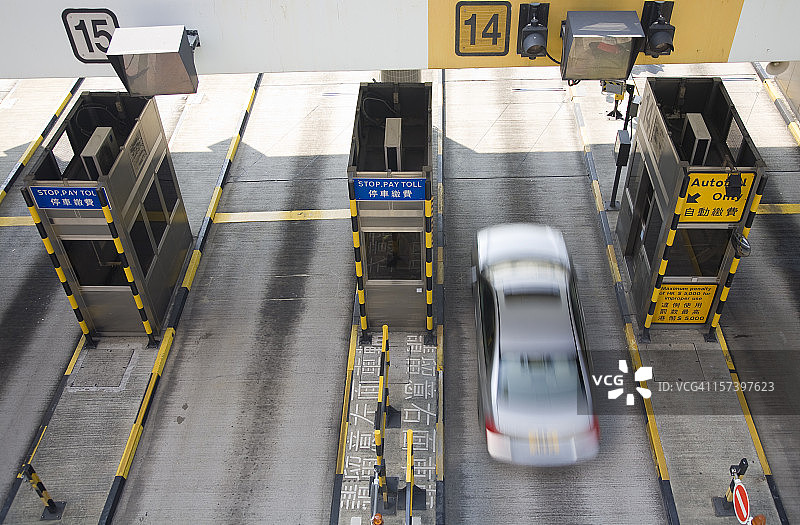 收费站的模糊运动照片图片素材