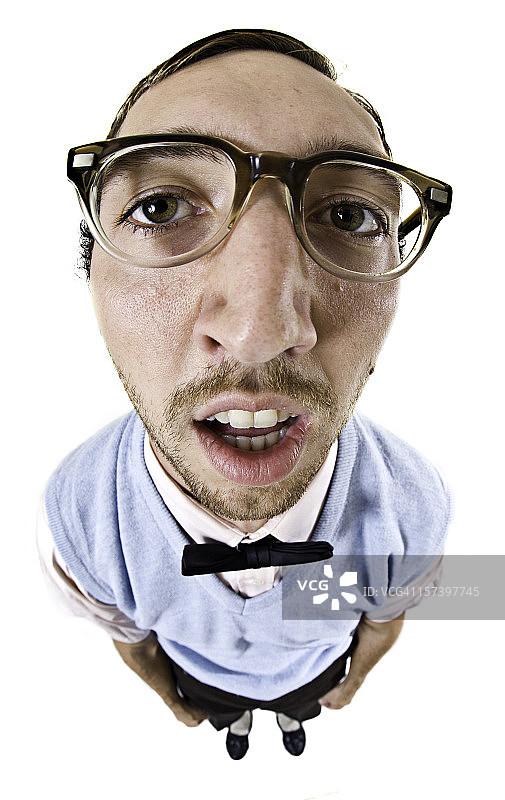 鱼眼书呆子图片素材