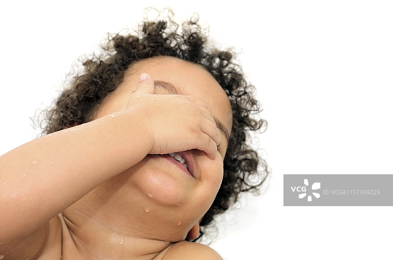 儿童做鬼脸图片素材