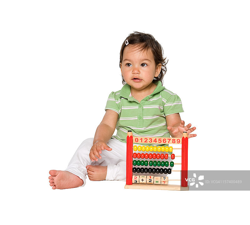 玩算盘的可爱宝宝图片素材