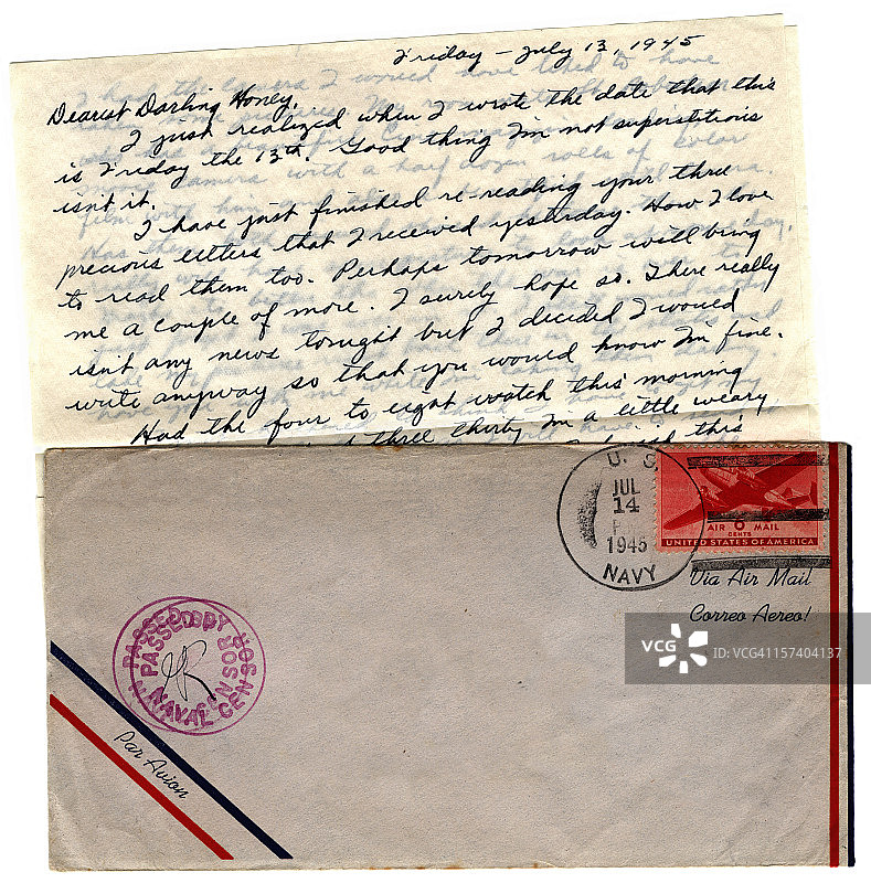 1945年美国士兵的信件图片素材