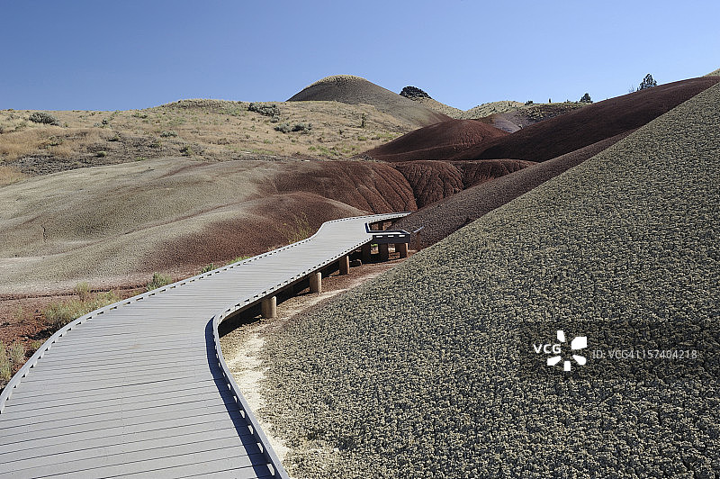 约翰·戴化石床国家纪念地的木板路图片素材