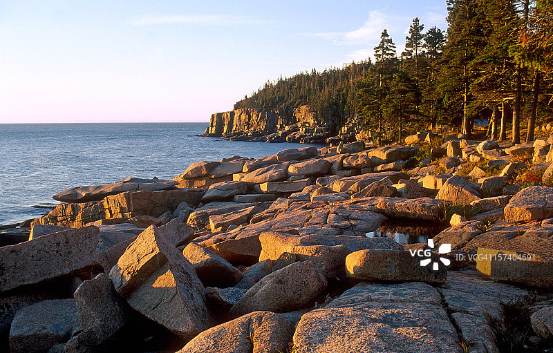 缅因海岸线上的海獭悬崖图片素材