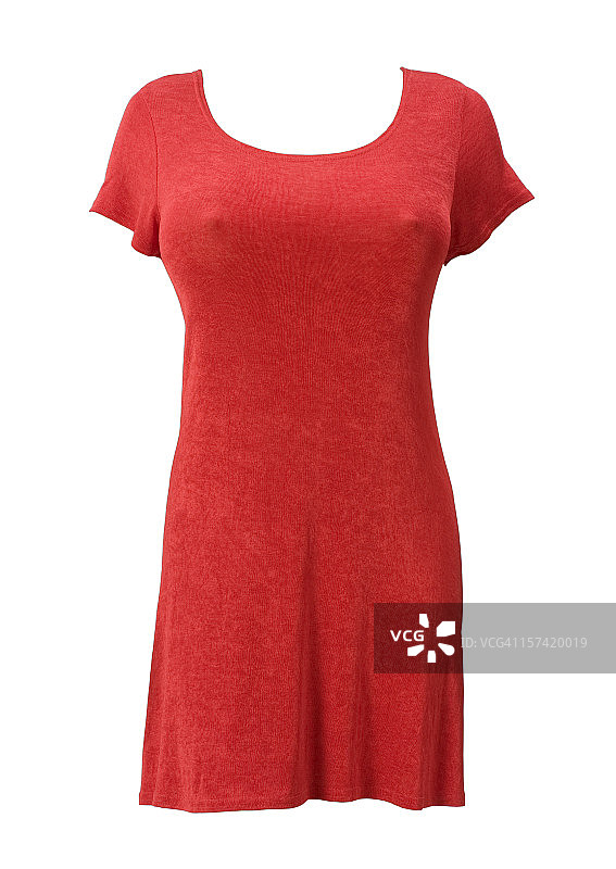 白色背景上的修身红裙（带裁剪路径）图片素材