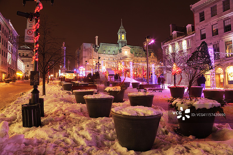 冬季的蒙特利尔雅克·卡蒂埃广场图片素材