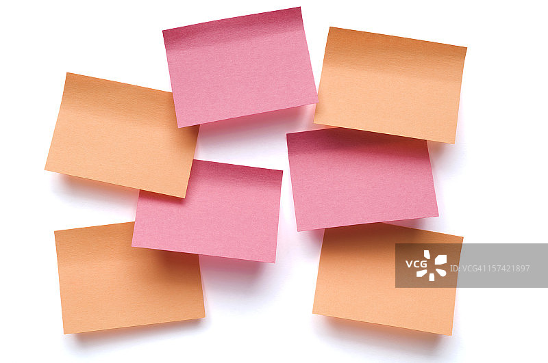 七张便签纸（白色背景）图片素材