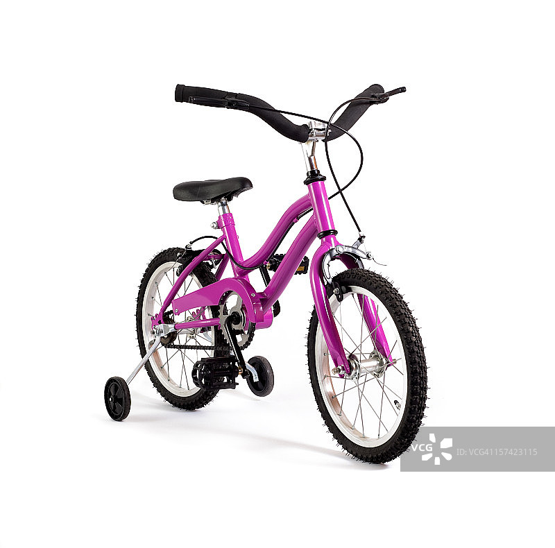 女孩自行车，辅助轮图片素材
