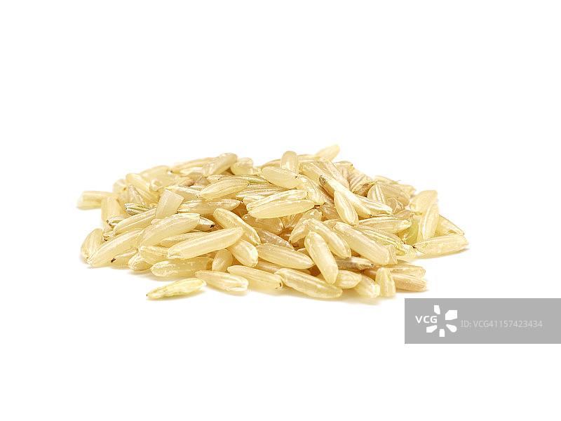 白色背景下的糙米图片素材