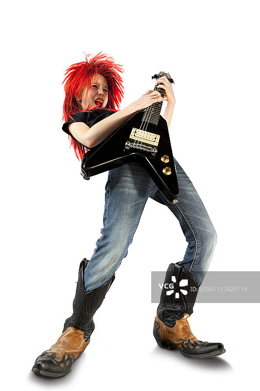 摇滚明星吉他英雄小子图片素材