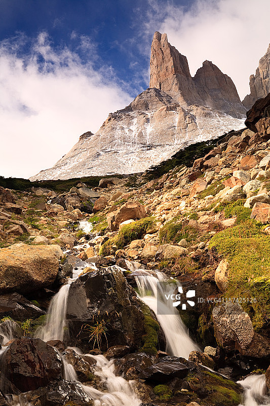 埃斯帕达山、树叶与溪流图片素材