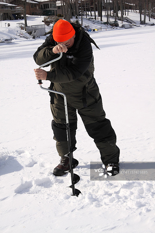 冰上钓鱼图片素材