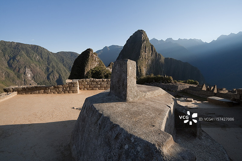 马丘比丘的拴日石，秘鲁图片素材