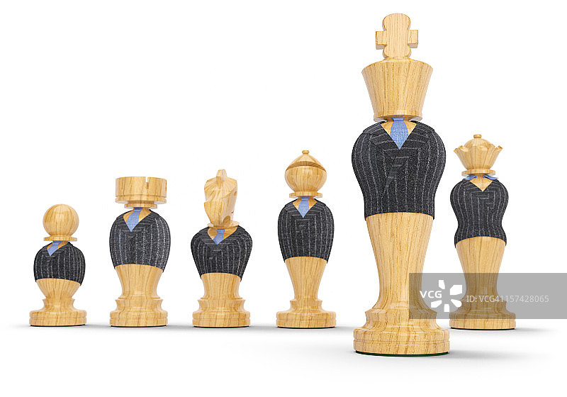 穿着商务套装的国际象棋棋子图片素材