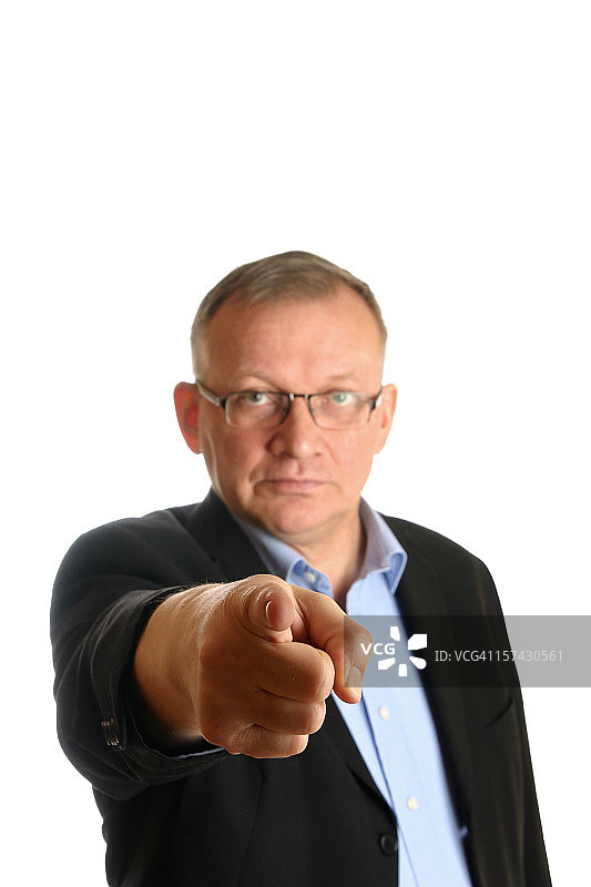 伸出手指的商务男士图片素材