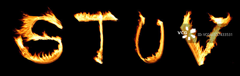 火焰字母STUV图片素材